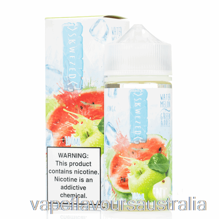 Vape Nicotine Australia ICE Watermelon Green Apple - Skwezed - 100mL 0mg